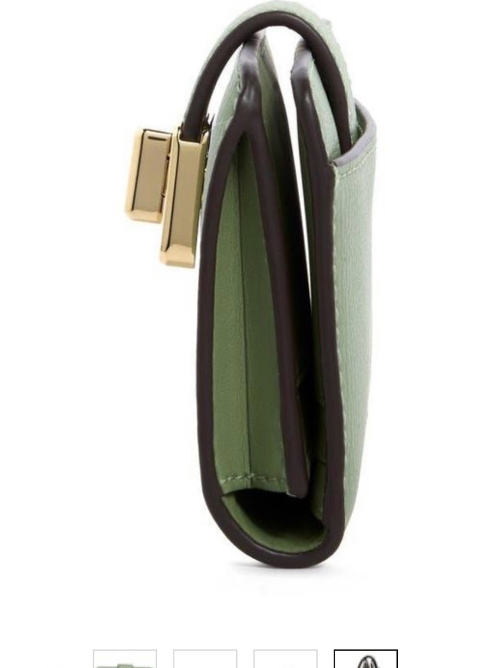 kate spade Green Leather Card & Key Holder with Gold Logo - Picture 4 of 7